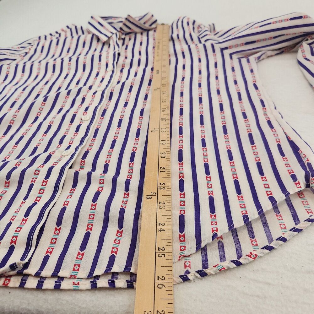 Vintage Oak Hill Striped Button-Up Shirt 80's USA Long Sleeve Women's Medium - Picture 8 of 9